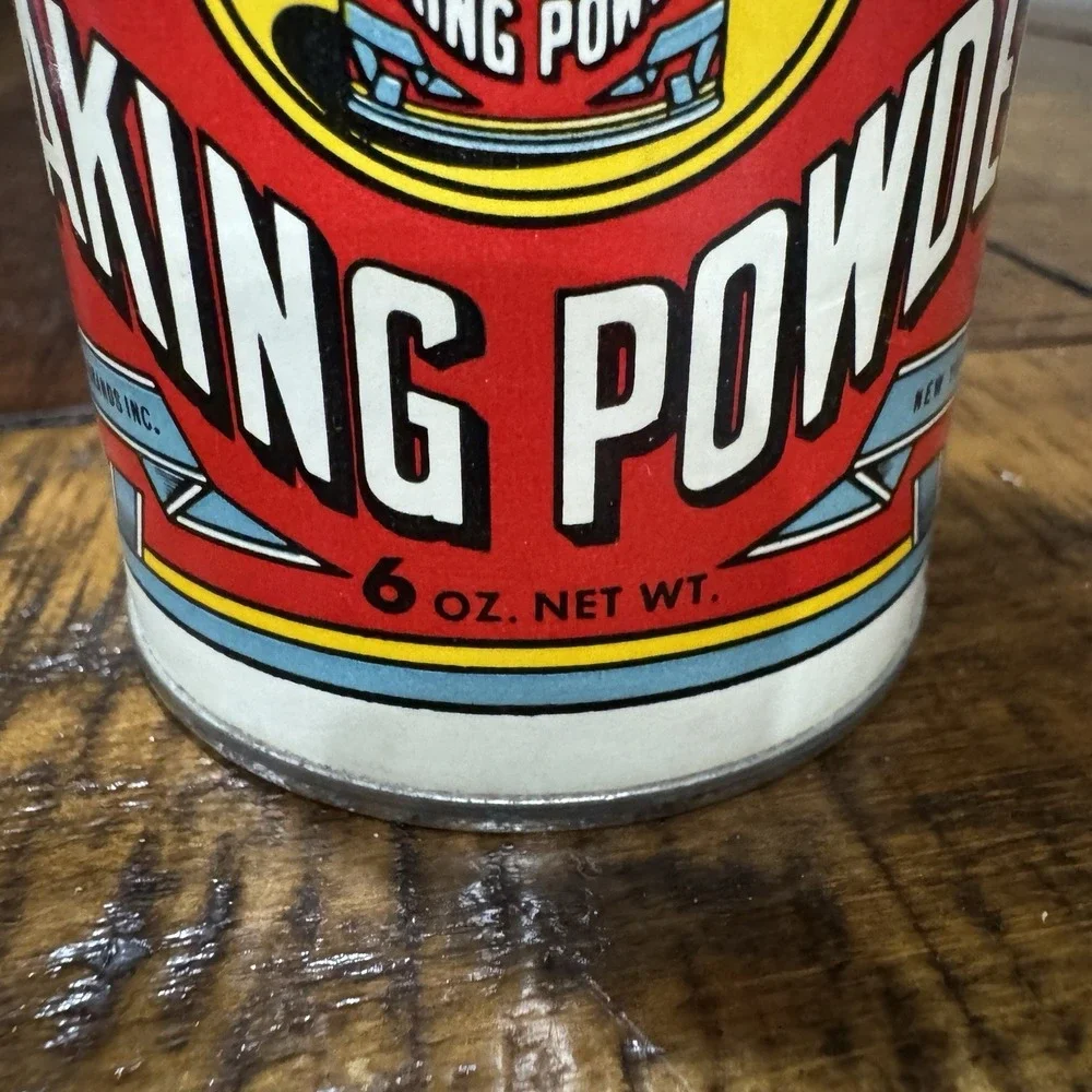 Vtg 1960's Tin Royal Baking Powder Cream Of Tartar Cake Cookies Bread 1/2 Full‎